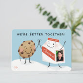 We zijn beter samen Melk en Koekjes Valentijn Kaart (Staand voorkant)
