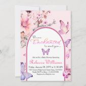 We zijn betoverd door het Pink Butterfly Baby show Kaart (Voorkant)