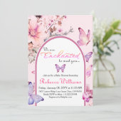 We zijn betoverd door het Pink Butterfly Baby show Kaart (Staand voorkant)