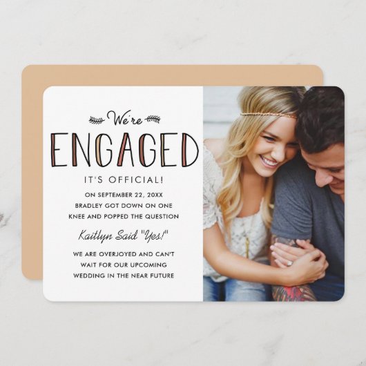 We zijn betrokken | Aankondiging Verloving (Voorkant / Achterkant)