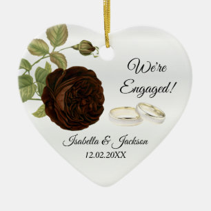 We zijn betrokken Chocoladebruine Rozen Keramisch Ornament