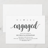 We zijn betrokken, Engagement Party nodigt uit Kaart (Voorkant / Achterkant)