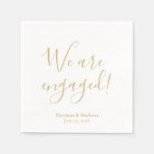 We zijn betrokken goud aangepast script chic verlo servet (Voorkant)