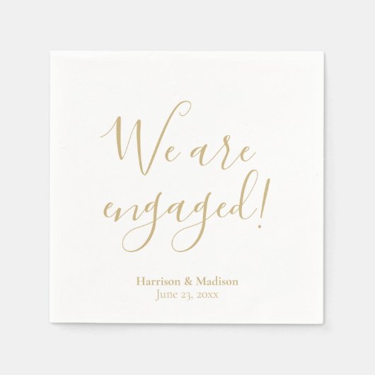 We zijn betrokken goud aangepast script chic verlo servet (Voorkant)