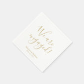 We zijn betrokken goud aangepast script chic verlo servet (Hoek)