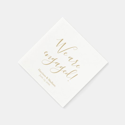 We zijn betrokken goud aangepast script chic verlo servet (Hoek)