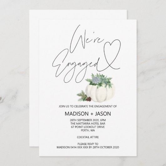 We zijn betrokken Thanksgiving Herfst Engagement P Kaart (Voorkant / Achterkant)