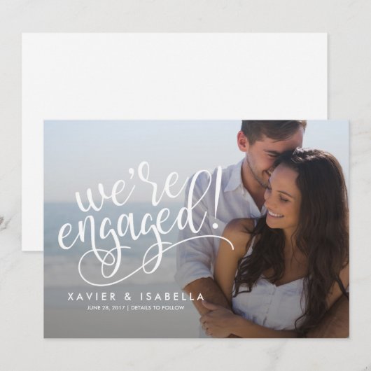 We zijn bezig. | Aankondiging foto-Verloving (Voorkant / Achterkant)