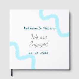 We zijn bezig met blauw grijze aquarel spiraal sti gastenboek