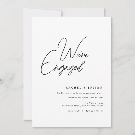 we zijn bezig met een simpele verloving - uitnodig kaart (Voorkant)