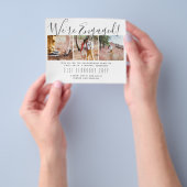 We zijn bezig. Moderne fotocollage nodigt begrotin Flyer (Hand)