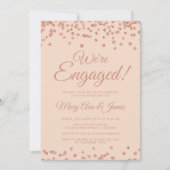 We zijn bezig. Roos Gold Glitter Confetti Blush Kaart (Voorkant)