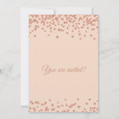 We zijn bezig. Roos Gold Glitter Confetti Blush Kaart (Achterkant)