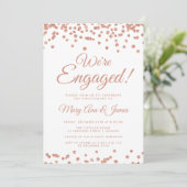 We zijn bezig. Roos Gold Glitter Confetti White Kaart (Staand voorkant)