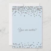 We zijn bezig. Silver Glitter Confetti Ice Blue Kaart (Achterkant)