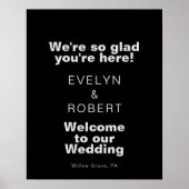 We zijn blij dat je hier bent, Black Wedding Welco Poster (Voorkant)
