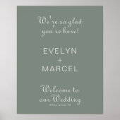 We zijn blij dat je hier bent Boho Green Wedding W Poster (Voorkant)