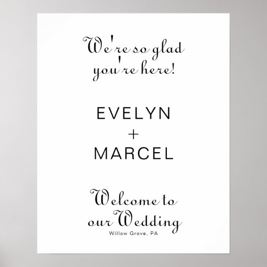 We zijn blij dat je hier bent Classic Wedding Welc Poster (Voorkant)