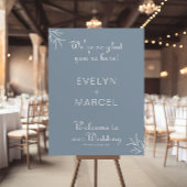 We zijn blij dat je hier bent, Dusty Blue Wedding Poster