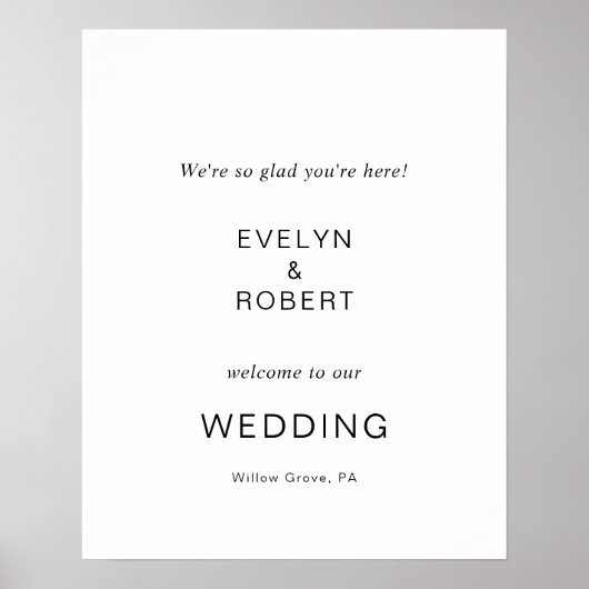 We zijn blij dat je hier bent... minimalistische b poster (Voorkant)