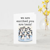 We zijn blij dat je terug bent, Penguins Kaart (Gele Bloem)