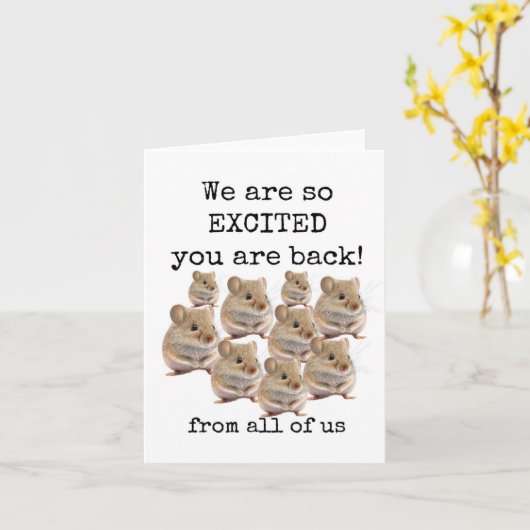 We zijn blij dat je terug bent, van ons allemaal kaart (Gele Bloem)