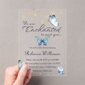 We zijn blij om u te ontmoeten vlinder Baby shower Acryl Uitnodigingen (Insitu (Draagbaar))