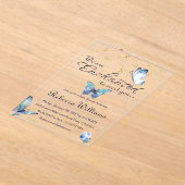 We zijn blij om u te ontmoeten vlinder Baby shower Acryl Uitnodigingen (Laagn)