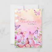 We zijn blij om u te ontmoeten vlinder Baby shower Bedankkaart (Achterkant)