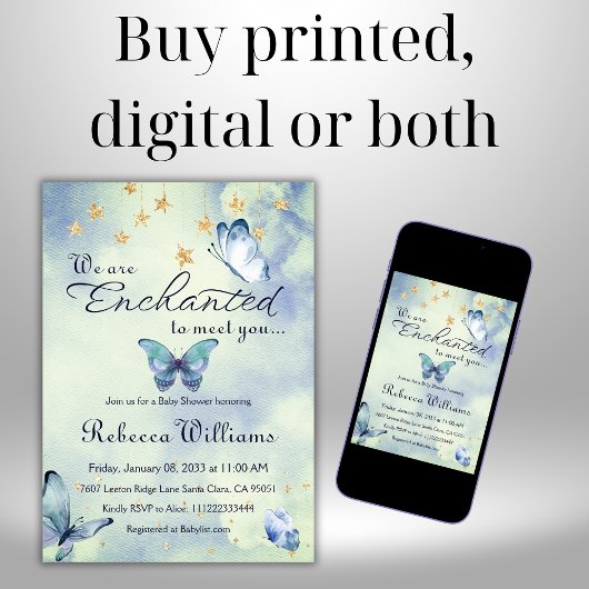 We zijn blij om u te ontmoeten vlinder Baby shower Kaart