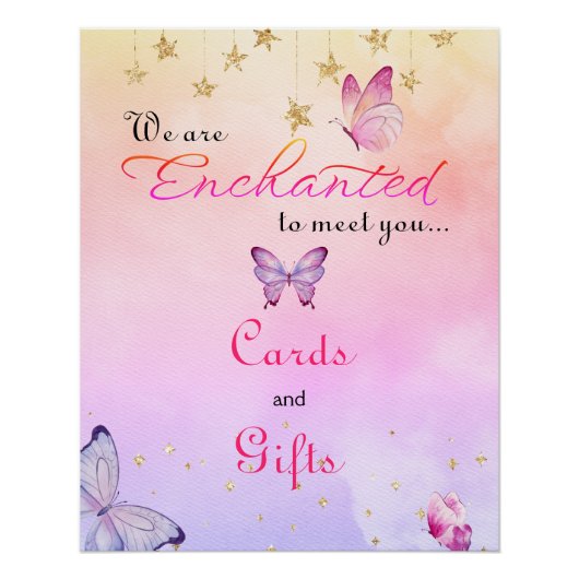 We zijn blij om u te ontmoeten vlinder Baby shower Perfect Poster (Voorkant)