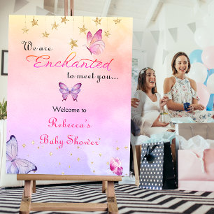 We zijn blij om u te ontmoeten vlinder Baby shower Perfect Poster
