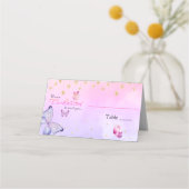 We zijn blij om u te ontmoeten vlinder Baby shower Plaatskaartje (Achterkant)