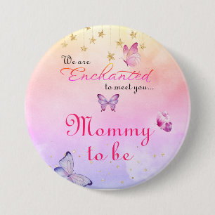 We zijn blij om u te ontmoeten vlinder Baby shower Ronde Button 7,6 Cm