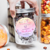 We zijn blij om u te ontmoeten vlinder Baby shower Ronde Sticker