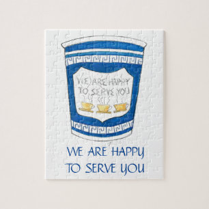 We zijn blij u de Griekse koffiebeker Puzzle te di Legpuzzel