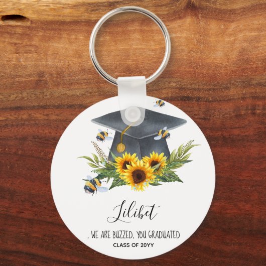 We zijn BUZZED! AFSTUDEREN Personeelsbeloningen Sleutelhanger (Voorkant)