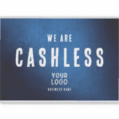 We zijn Cashless - Blauwe Grunge Gradiënt Vinyl Sticker (Voorkant)