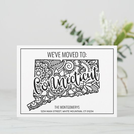 We zijn Connecticut State Floral Mandala Home verh Aankondiging (Staand voorkant)