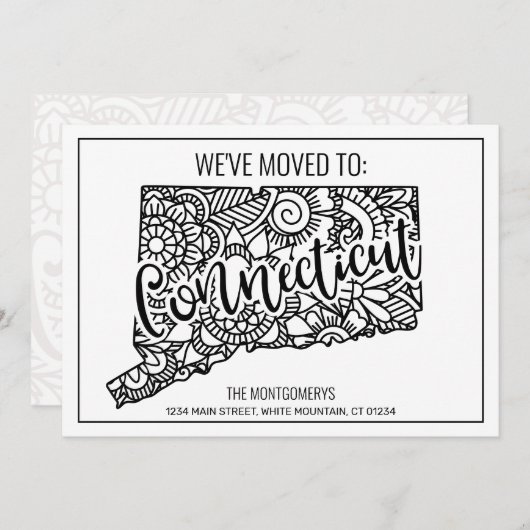 We zijn Connecticut State Floral Mandala Home verh Aankondiging (Voorkant / Achterkant)