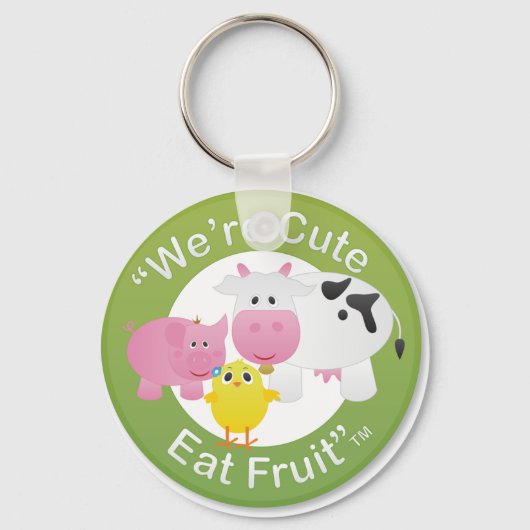We zijn Cute, Eat Fruit Sleutelhanger (Voorkant)