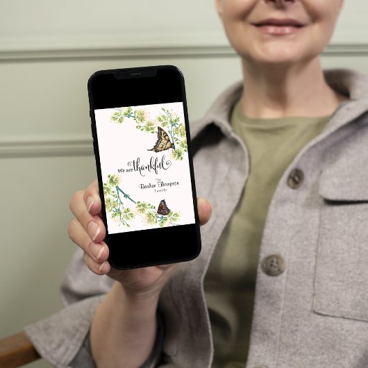 We zijn dankbaar dat Butterflies bedankt Kaart