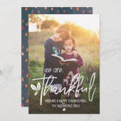 "We zijn dankbaar" Thanksgiving Foto Aangepast Feestdagenkaart (Voorkant / Achterkant)
