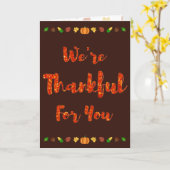 We zijn dankbaar voor jullie Thanksgiving-feestkaa Kaart (Gele Bloem)