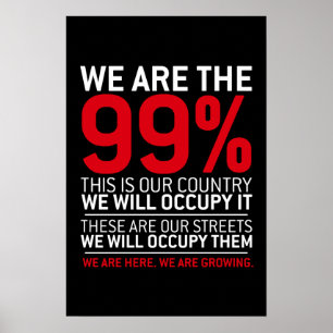 We zijn de 99% - 99% bezetten wandstraat poster