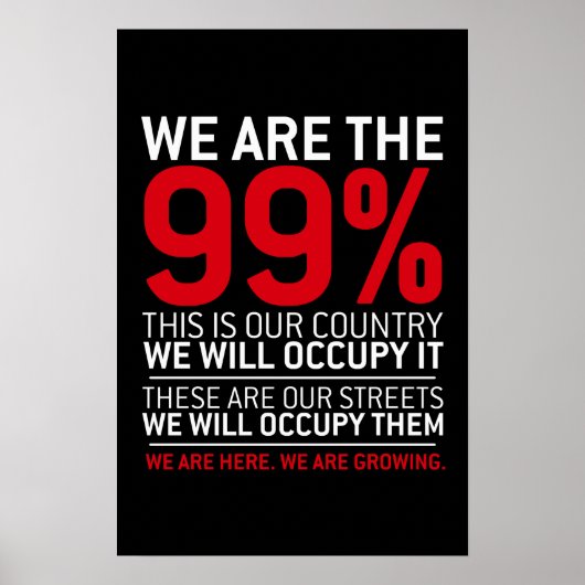 We zijn de 99% - 99% bezetten wandstraat poster (Voorkant)