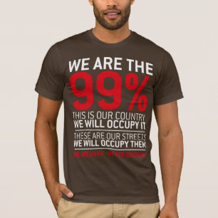 We zijn de 99% - 99% bezetten wandstraat t-shirt