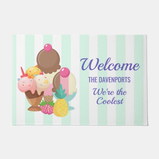We zijn de coolste ijsjes welkom deurmat (Voorkant)