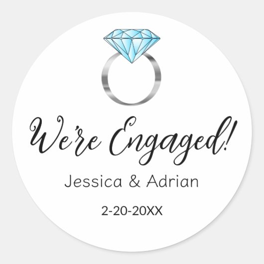 We zijn de Engaged Diamond Verloving Ring Ronde Sticker (Voorkant)