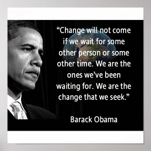 We zijn de verandering die we zoeken poster (Voorkant)